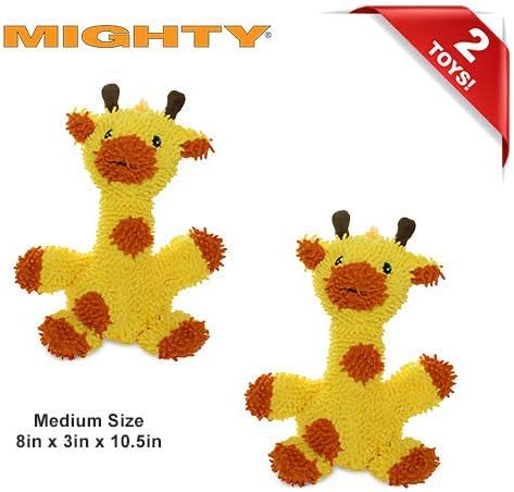 MIGHTY® 2 Pack Microfiber Medium Giraffe Dog Toys | Ultra Durable Plush Toy with Multiple Layers & Reinforced Seams , Washable and Floats , Mighty® Construction