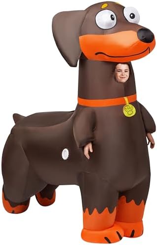Spooktacular Creations Inflatable Dachshund Costume for Kids, Blow Up Dog Costume, Inflatable Dog Suit for Halloween Party