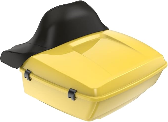 Advanblack Road Glide Tour Trunk Pack Industrial Yellow King Tour Trunk Pack Luggage +Wrap-Around Backrest Pad for '97-'25 Harley Touring Road King Street Glide Electra Glide CVO models