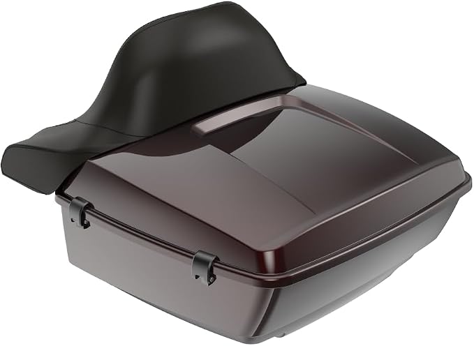 Advanblack Road Glide Tour Trunk Pack Midnight Crimson King Tour Trunk Pack Luggage +Wrap-Around Backrest Pad for '97-'25 Harley Touring Road King Street Glide Electra Glide CVO models