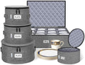 punemi China Storage Containers 5-Piece Hard Shell Dinnerware Moving Boxes