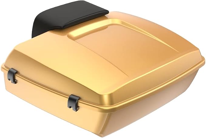 Advanblack Road Glide Tour Trunk Pack Black Hills Gold Chopped Tour Trunk Pack Backrest Pad for '97-'25 Harley Touring Road King Street Glide Electra Glide CVO models