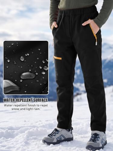 Boys Snow Pants Waterproof Fleece Lined Winter Ski Pants for Kids