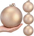6 Pcs 6'' Large Christmas Ball Ornaments Light Brown Copper