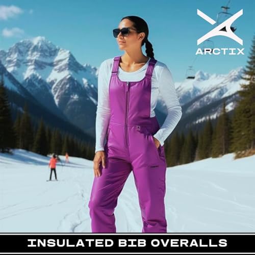 Arctix Women's Essential Insulated Ski Bibs, Water Resistant Snow Pants for Skiing & Snowboarding