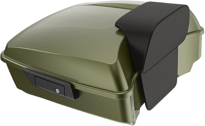 Advanblack Road Glide Tour Trunk Pack Mineral Green Metallic Chopped Tour Trunk Pack Backrest Pad for '97-'25 Harley Touring Road King Street Glide Electra Glide CVO models