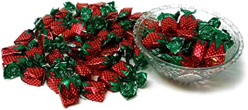 Strawberry Filled Hard Candy Bon Bons, Real Fruit Pulp, 16 Oz
