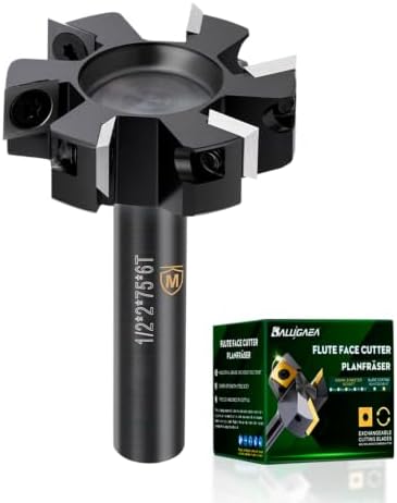 CNC Spoilboard Surfacing Router Bit 1/2'' Shank 2" Diameter 6 Wing