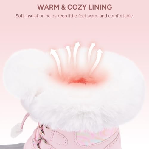 Stelle Girls Snow Boots with Faux Fur Collar Kids Winter Warm Boot