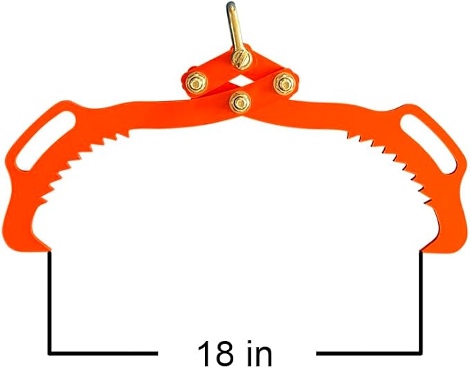 2 Serrated Claw Hook,Log Lifting Tongs, Heavy Duty Grapple Timber Claw,Lumber Skidding,Log Lifting -18in