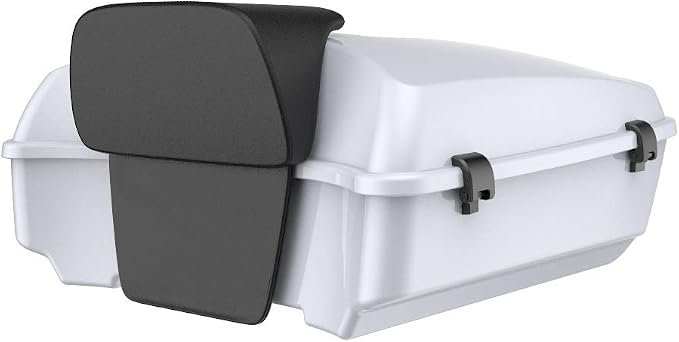 Advanblack Road Glide Tour Trunk Pack Crushed Ice Pearl Chopped Tour Trunk Pack Backrest Pad for '97-'25 Harley Touring Road King Street Glide Electra Glide CVO models
