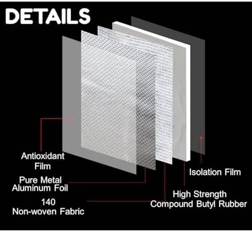 Waterproof Tape Butyl Tape Aluminum Foil Tape Butyl Tape Aluminum Foil Butyl Rubber Tape High Temperature Super Resistant god kvalitet Self Adhesive Wall Crack Roof Pipe Repair(20cm X 5 Meter)