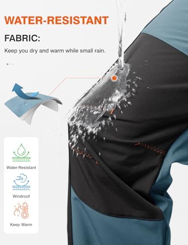 TBMPOY Men's Snow Ski Hiking Pants Waterproof Winter Fleece Lined Pants Camping Skiing Ice Fishing Pants with Belt