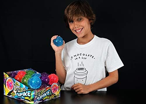 JA-RU Light Up Spiky Balls for Kids (8 Pack) Light Up Bouncy Balls 695-8A