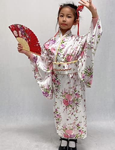 Japanese Traditional Dress Kimono Robe for Kids Girls Costume