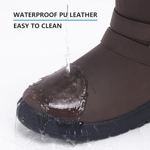 TEMOFON Women Snow Boots Waterproof: Fur Lined Warm Winter Ankle Booties