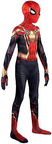 MARVEL Integrated Spider-Man Official Youth Deluxe Zentai Costume - Stretch Spandex with Hidden Zippers and Wrist Slits