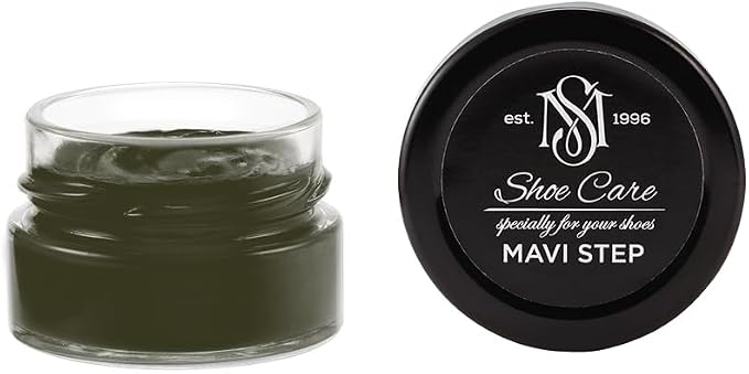 Premium Shoe Cream - NCS S 8010-G70Y Obsidian Olive - Shoe Nourishing Polish & Color Restorer for Smooth Leather by MAVI STEP - 1.70 fl oz / 50 ml