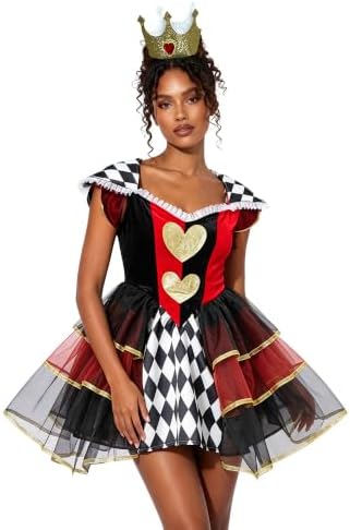 Queen of Hearts Costume Women Halloween Costume Alice in Wonderland Costume