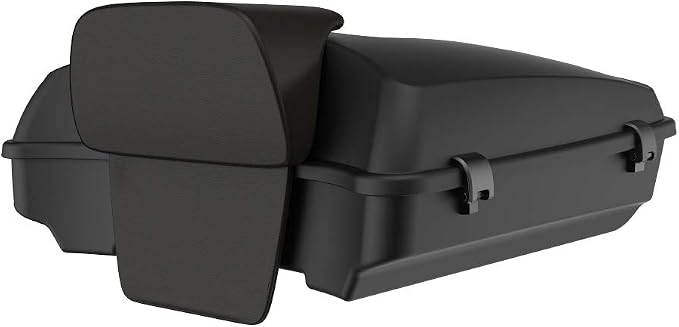 Advanblack Road Glide Tour Trunk Pack Denim Black Razor Tour Trunk Pack Backrest Pad for '97-'25 Harley Touring Road King Street Glide Electra Glide CVO models