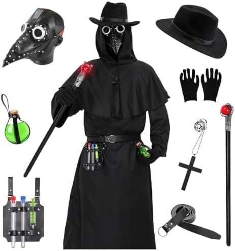 Halloween Adult Plague Doctor Men Costume for Cosplay Party