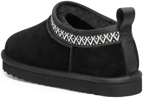 Litfun Genuine Suede Mini Boots for Women Faux Fur Lined Winter Ankle Boots