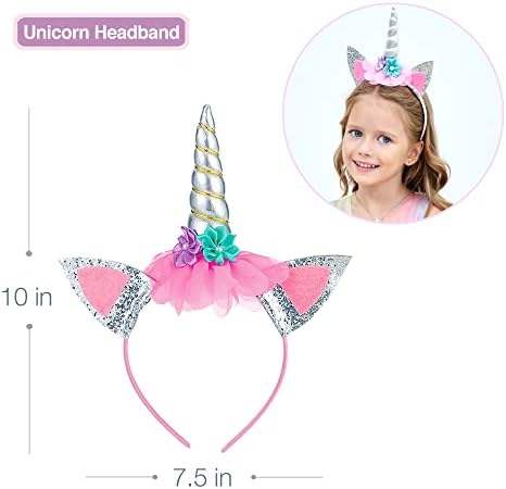 Unicorn Mermaid Princess Dress Up Clothes for Little Girls – Costume, Jewelry and Headband