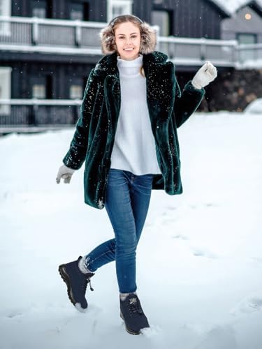 SHIBEVER Winter Snow Boots for Women: Warm Fur Lined Snow Ankle Booties