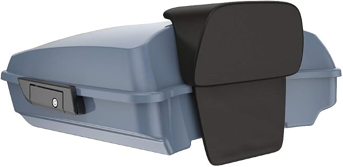 Advanblack Road Glide Tour Trunk Pack Gunship Gray Razor Tour Trunk Pack Backrest Pad for '97-'25 Harley Touring Road King Street Glide Electra Glide CVO models
