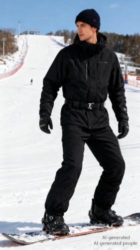 Men's Thermal Snow Pants Water Resistant Winter Cargo Pants