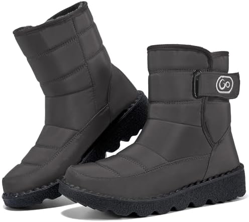 Ablanczoom Womens Winter Snow Boots with Warm Fur Lining Comfortable Booties Non Slip Waterproof Outdoor Shoes