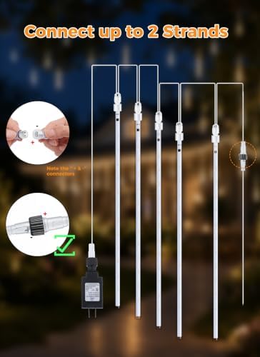 Brightown Meteor Shower Lights Outdoor, 16Inch 20 Tube 720 LED Icicle Light