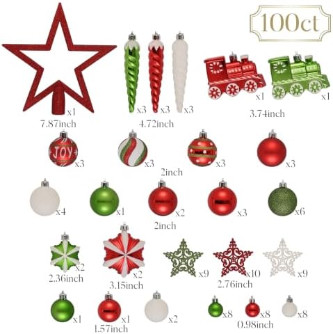 Valery Madelyn 100ct Christmas Ornaments Tree Decorations Set