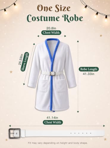 Apragaz Funny Halloween Costume for Men, Adult Christmas Costume Set with White Robe Men, Hat, Orange Tube and Belt, Halloween Christmas Holiday Party Costume Outfit for Men Women