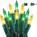 BrizLabs Christmas Lights, 100 Count 19.7ft Yellow & Green String Lights