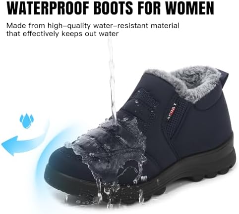 SHIBEVER Snow Boots For Women Warm: Winter Comfortable Non Slip Ankle Boot