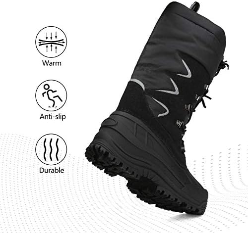 NORTIV 8 Men's Waterproof Winter Snow Boots Insulated