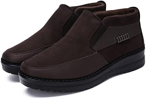 COSIDRAM Mens Shoes Winter Snow Boots Slip On Warm Cotton Padded Loafers