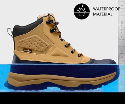 Coostar Mens Winter Boots Insulated Waterproof Snow Boot