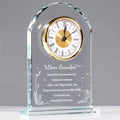 YWHL Glass Colck Gifts for Grandpa, Best Father's Day Grandpa Gifts, Great Grandfather Birthday Gifts, Glass Clock Keepsake for Grandpa on Christmas (Battery not Included)