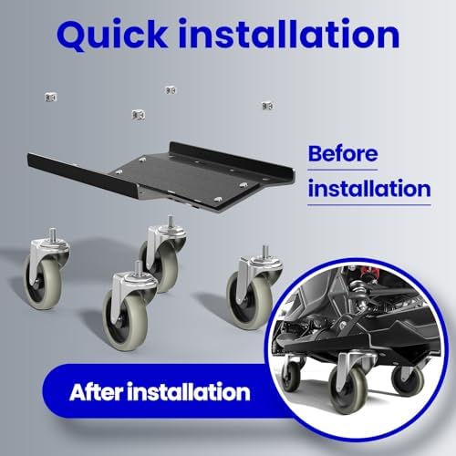 Snowmobile Dolly Set, Heavy Duty Snowmobile Moving System with V-Slide Rubber Pads, 3" TPR Swivel Casters, Steel Garage Storage Dolly for Most Snowmobiles, Up to 1500 lbs Capacity(Black)