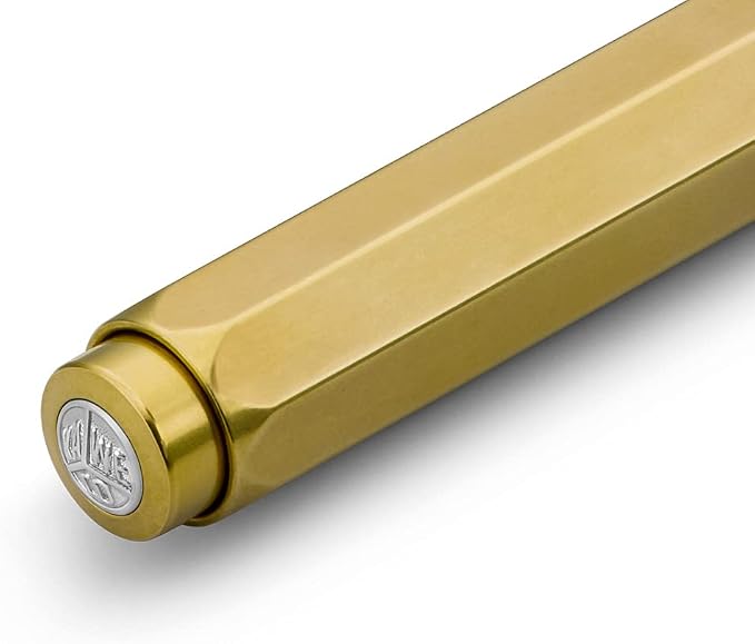 Kaweco BRASS SPORT Ball Pen I Retractable Ballpoint Pen with Standard D1 Refills in a nostalgic Tin Box I Metal Ball Pen 10.5 cm