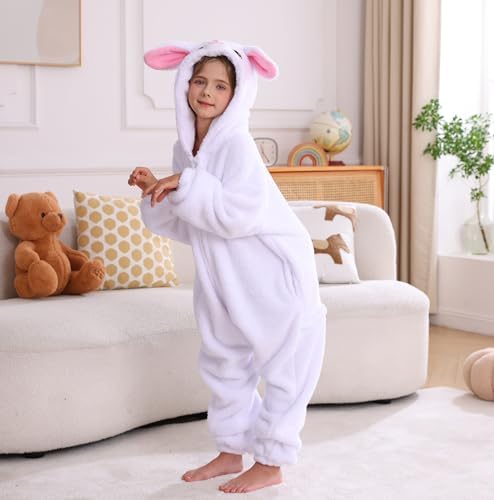Animal Onesie Pajamas for Kids, Soft Flannel Halloween Cosplay Costume for Boys Girls