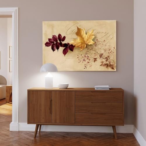 JDBeehpy Maple Leaves Berries Vintage Script Wall Prints Unframed 16x24inch