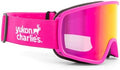 Yukon Charlie’s Adult Snow Goggles - Cylindrical Lens Ski Goggles - Boosted Contrast, Reduced Glare, Anti-Fog