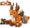MorisMos Plush Deer Stuffed Animal, 18" Mommy Stuffed Deer with 4 Babies