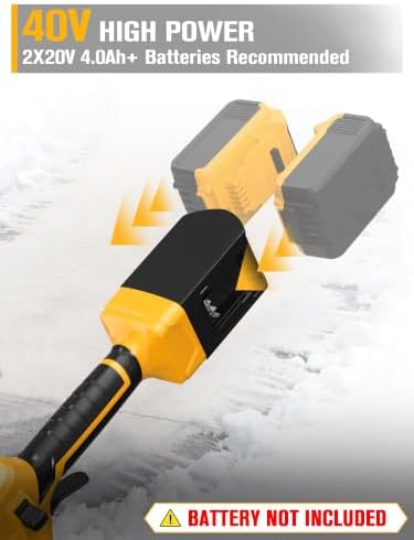 18" Cordless Snow Shovel Compatible with DeWalt 20V Max Battery (Bare Tool)