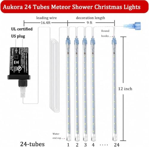 Aukora Halloween Outdoor Lights, UL Certified Red Meteor Shower Lights