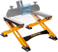 POWERTEC Folding Router Table Stand – Adjustable Height Workstation Base for 11-1/2" x 15-1/2" Trim Router Tables, Wall-Mount Ready, Includes Mounting Guide & Hardware (UT1013)
