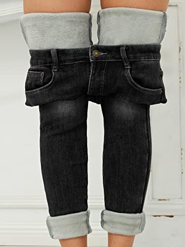 Yehopere Women's Winter Fleece Lined Jeans Slim Fit Warm Skinny High Waist Denim Jean